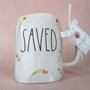 NWT Rae Dunn Floral White Mug - Saved